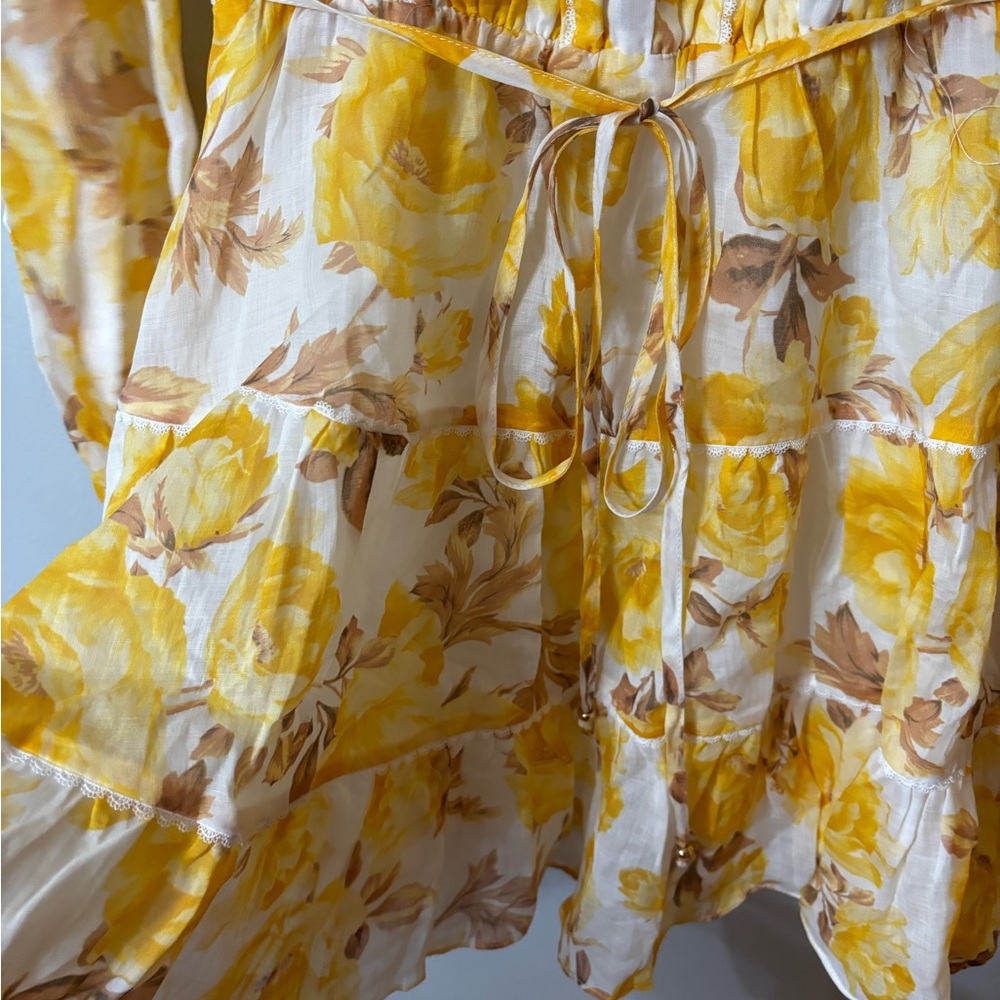 Ever New Valencia Lace Trim & Linen Mini Dress - Picture 6 of 9